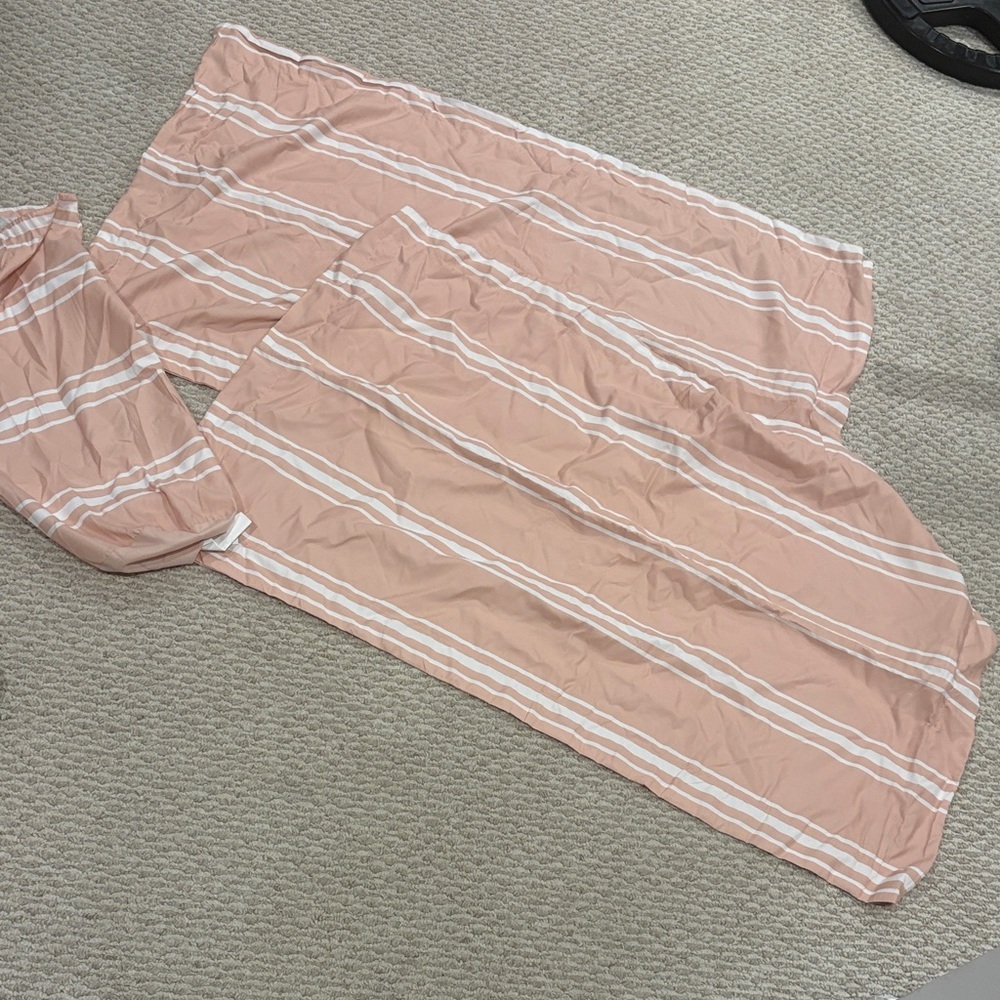 Pink and White king size pillow shams